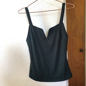 Black v-neck tank top